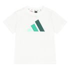 Younger Boys White & Green Logo Shorts Set, 1, hi-res