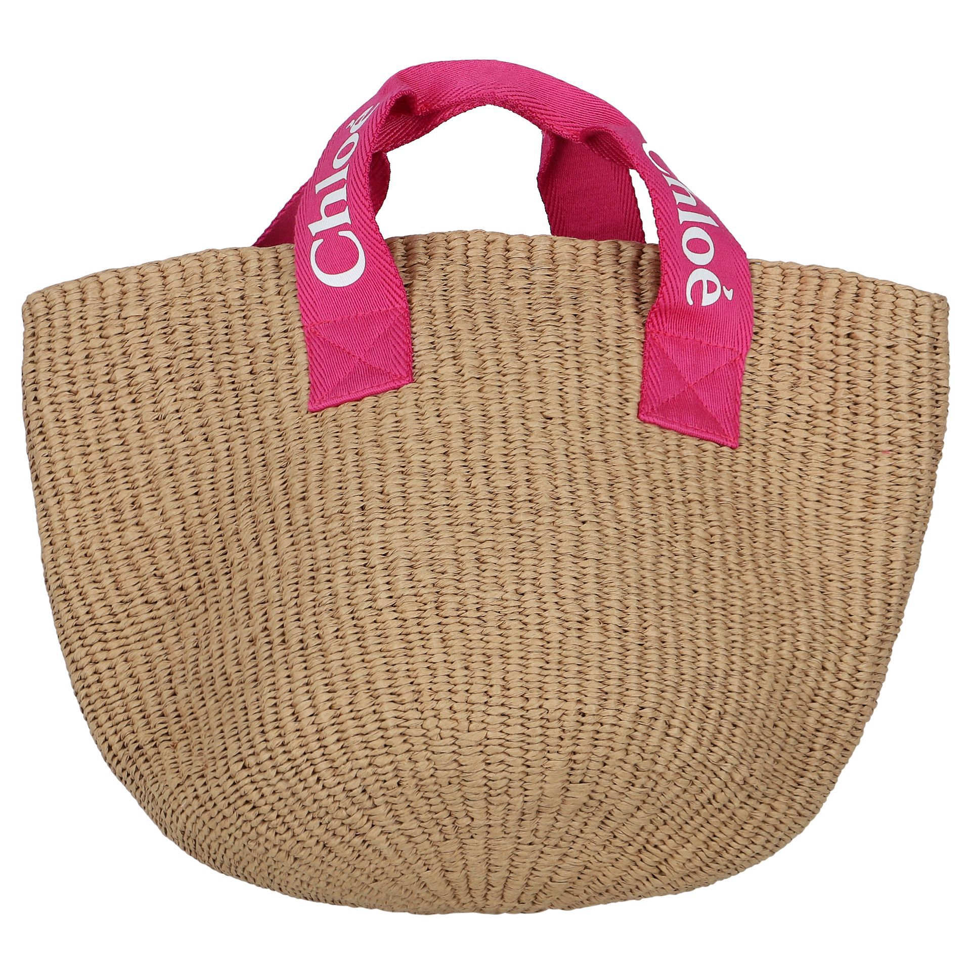 CHLOE Girls Pink & Beige Straw Handbag | Junior Couture USA