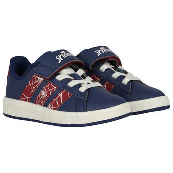 Boys Navy Blue Marvel Grand Court Trainers