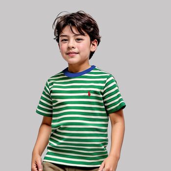 Boys White & Green Logo T-Shirt