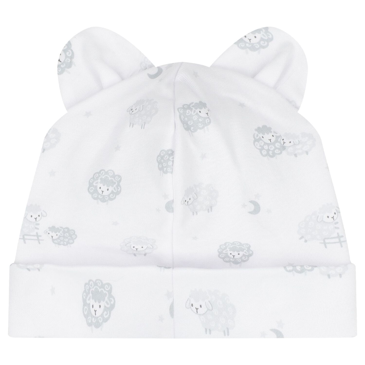 Grey & White Cotton Baby Sheep Hat, 1, hi-res image number null