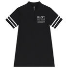 فستان بنات بالشعار باللون الأسود, 1, hi-res