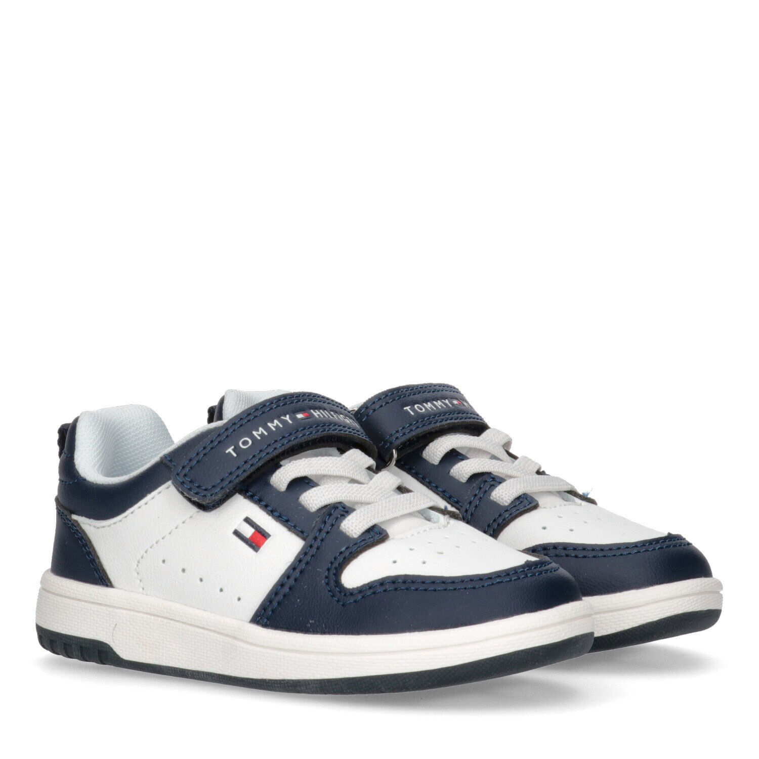Tommy Hilfiger Boys Navy Blue White Logo Trainers Junior Couture Bahrain