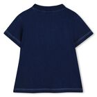 Younger Boys Navy Blue Logo T-Shirt, 1, hi-res
