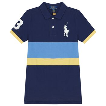 Boys Navy Blue Logo Polo Shirt