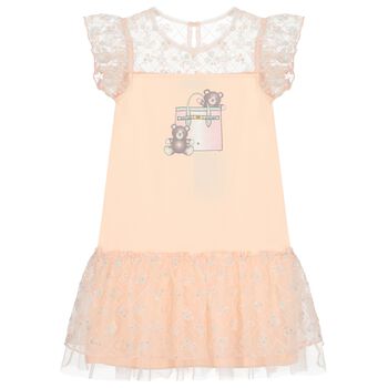 Girls Pink Logo Bag Dress