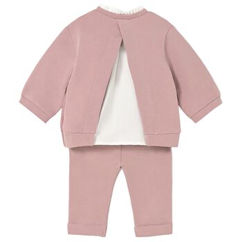 Baby Girls Pink & White Tracksuit