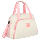 Baby Girls Ivory & Pink Sherpa Fleece Changing Bag, 1, hi-res
