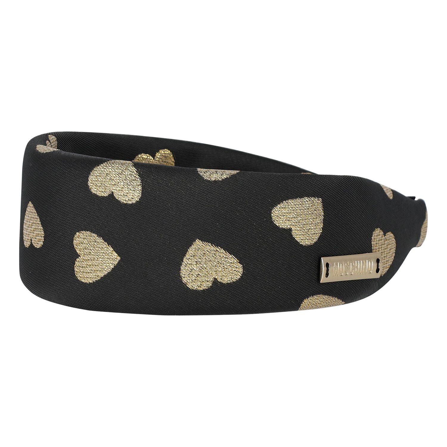 Girls Black & Gold Hearts Headband, 1, hi-res image number null