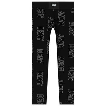 Girls Black Logo Leggings