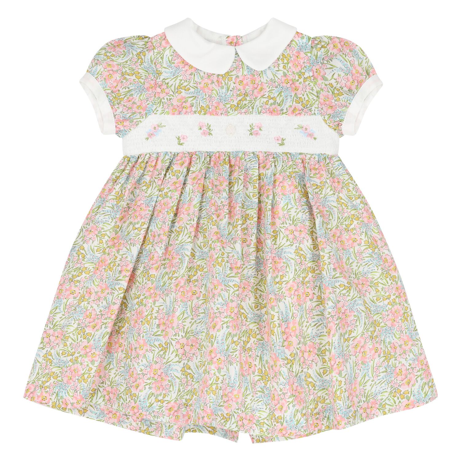 Younger Girls Pink & White Floral Dress, 1, hi-res image number null
