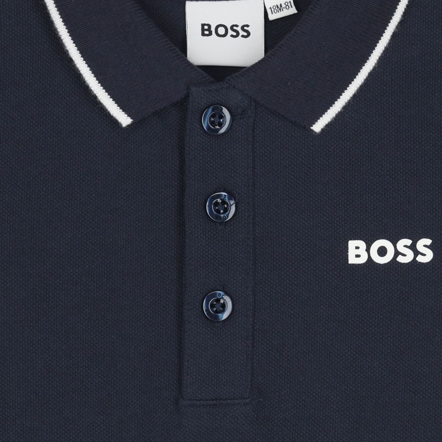 تيشيرت بولو أولاد بالشعار باللون الكحلي, 1, hi-res