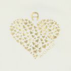 Younger Girls Ivory & Gold Logo Heart T-Shirt, 1, hi-res