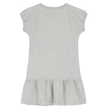 Girls Grey Teddy Logo Dress