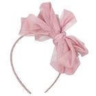Girls Pink Bow Gladys Headband , 4, hi-res