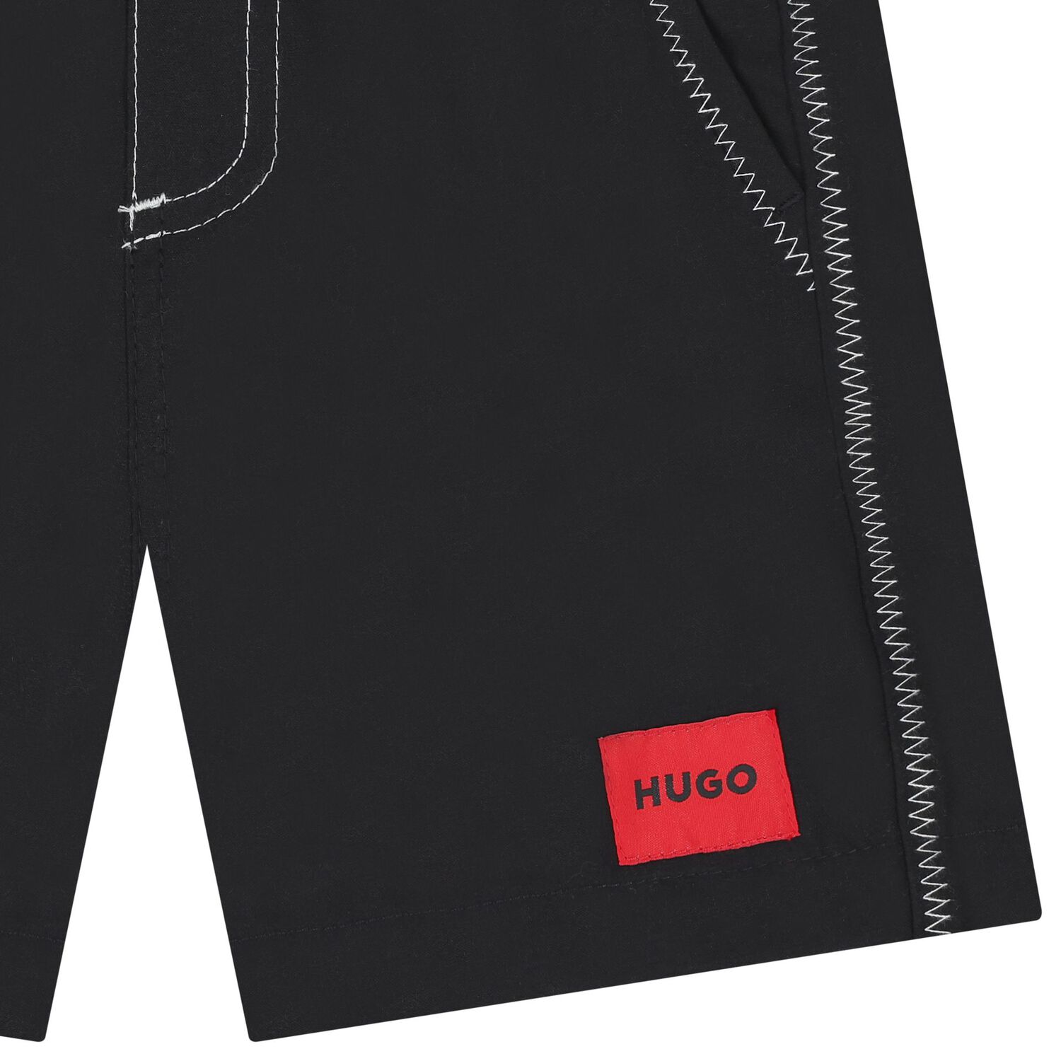 Boys Black Logo Swim Shorts, 1, hi-res image number null