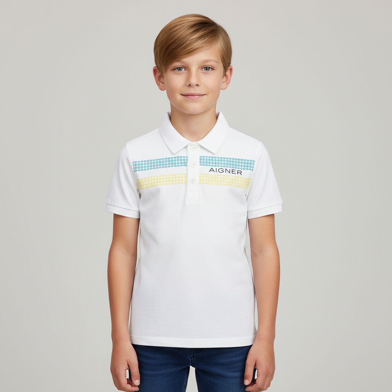 Boys White Logo Polo Shirt, 1, hi-res image number null