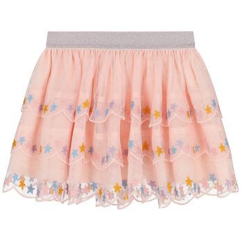 Girls Pink Star Tulle Skirt