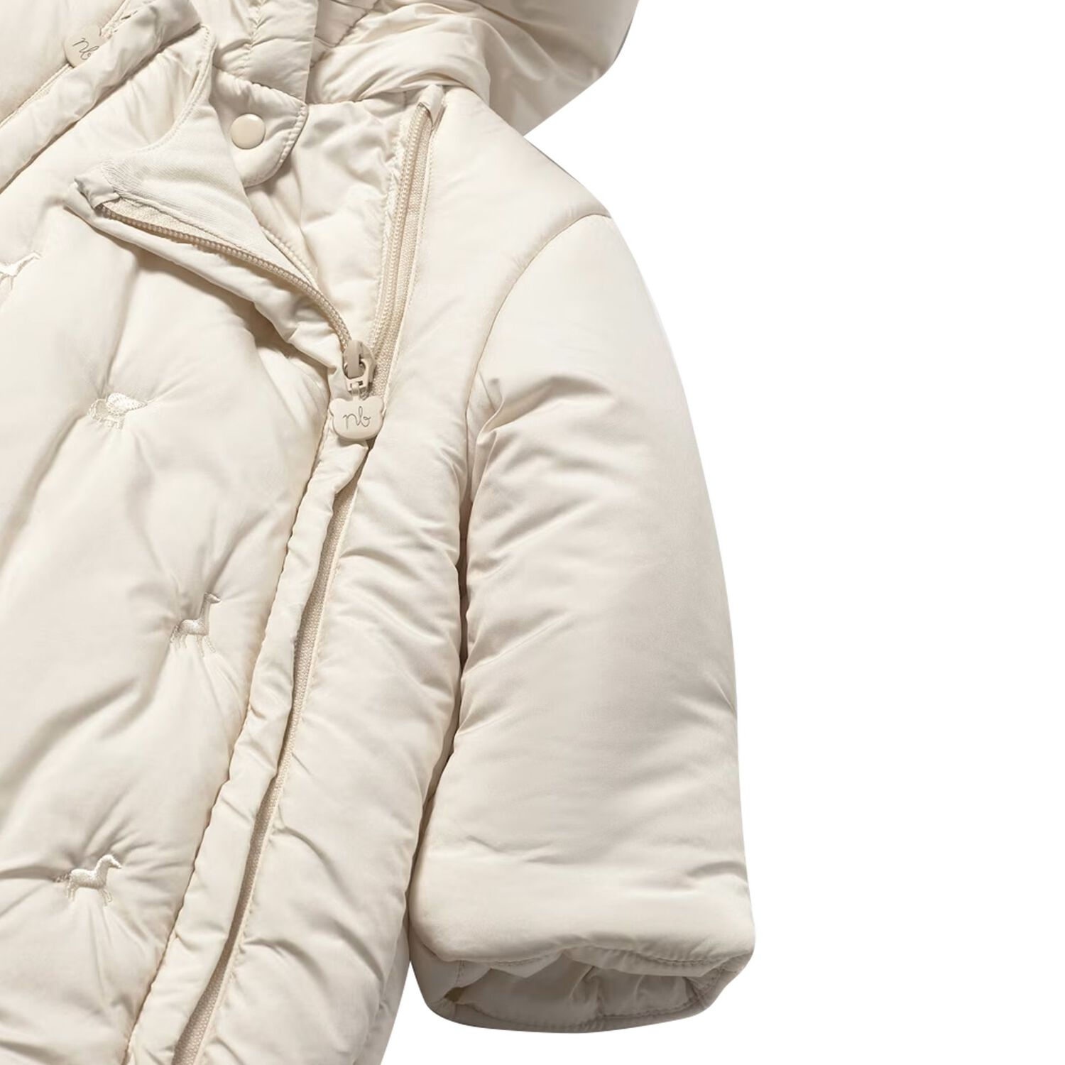 بدلة ثلجية مطرزة باللون العاجي للأطفال, 2, hi-res