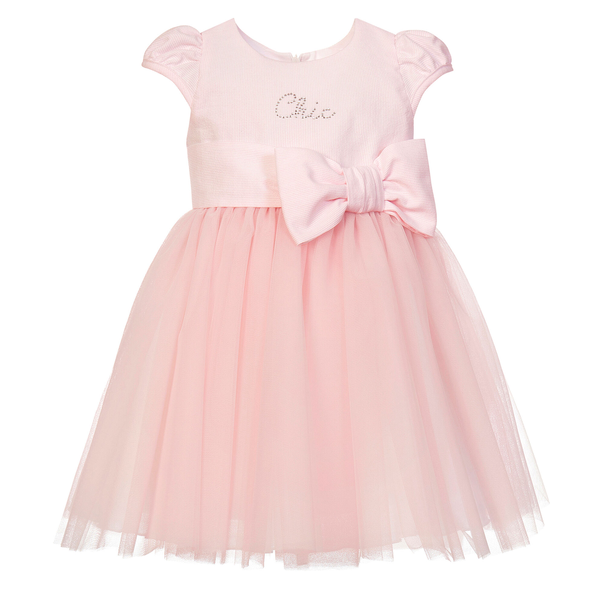 Balloon Chic Girls Pink Bow Tulle Dress Junior Couture Bahrain