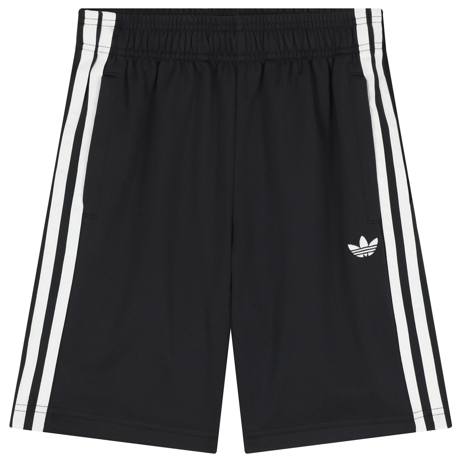 Black Trefoil Logo Shorts, 1, hi-res