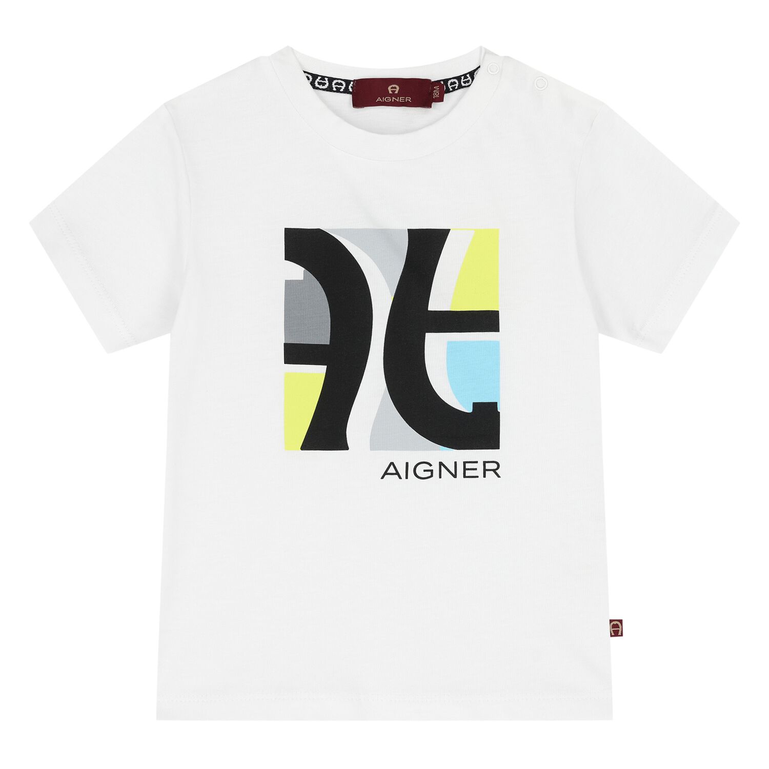 Younger Boys White Logo T-Shirt, 1, hi-res image number null