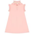 Girls Pink Ruffled Dress, 1, hi-res