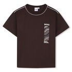 Boys Brown Logo T-Shirt, 1, hi-res