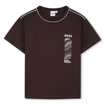 Boys Brown Logo T-Shirt