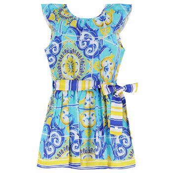 Girls Multi-Colored Printed Dress