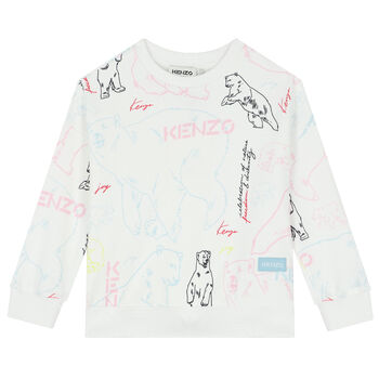 Girls White Logo Sweatshirt