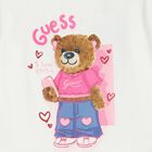 Girls Ivory Teddy Bear Logo Long Sleeve Top, 1, hi-res
