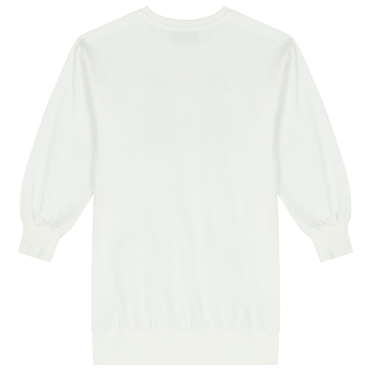 Girls White Teddy Bear Logo Sweatshirt Dress, 4, hi-res image number null