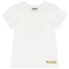 Girls White Logo T-Shirt, 1, hi-res