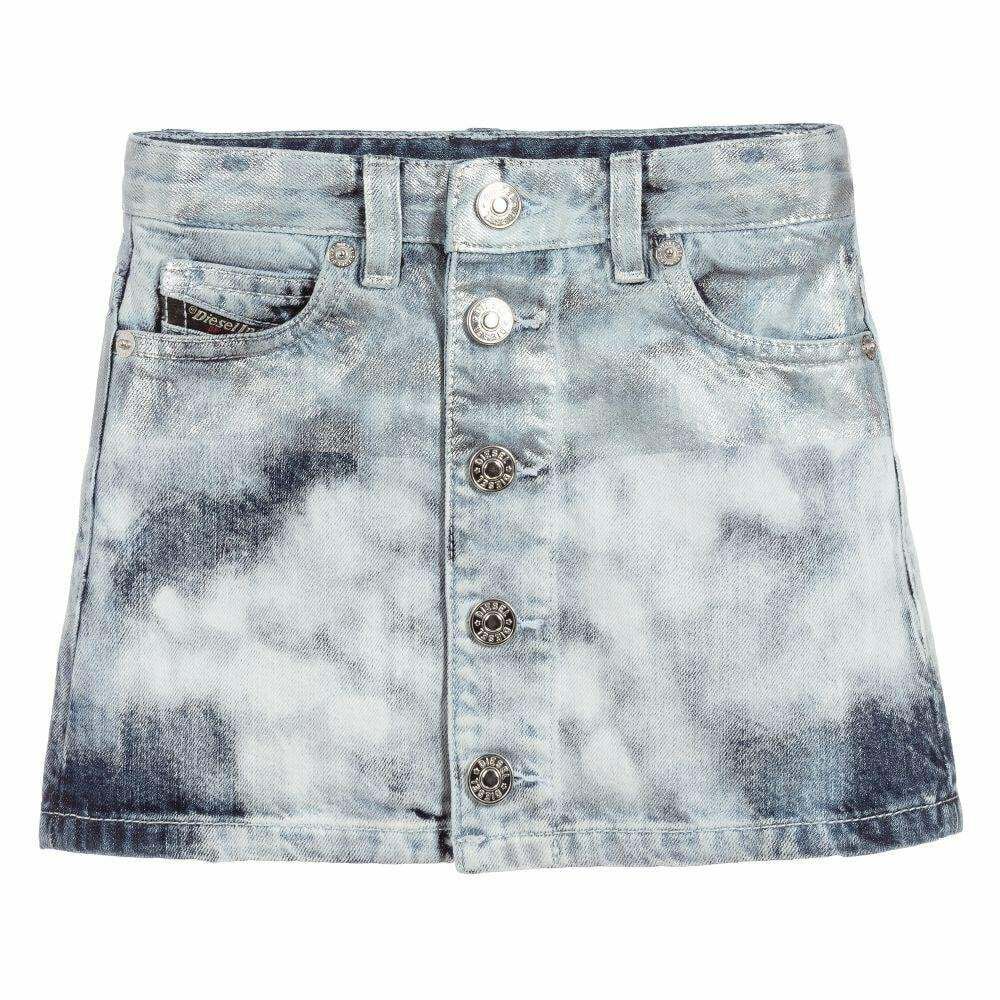 Diesel Girls Blue & Silver Mini-Me Skirt | Junior Couture USA