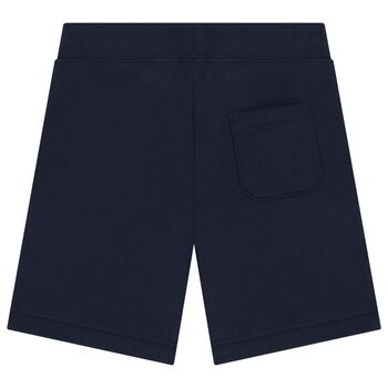 Boys Navy Blue Logo Shorts