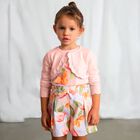 Girls Pink Bolero Knit Cardigan, 1, hi-res