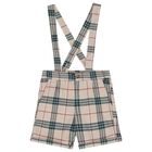 طقم شورت كاروهات للأولاد باللون العاجي و البيج , 1, hi-res