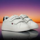 Boys White Logo Trainers, 1, hi-res