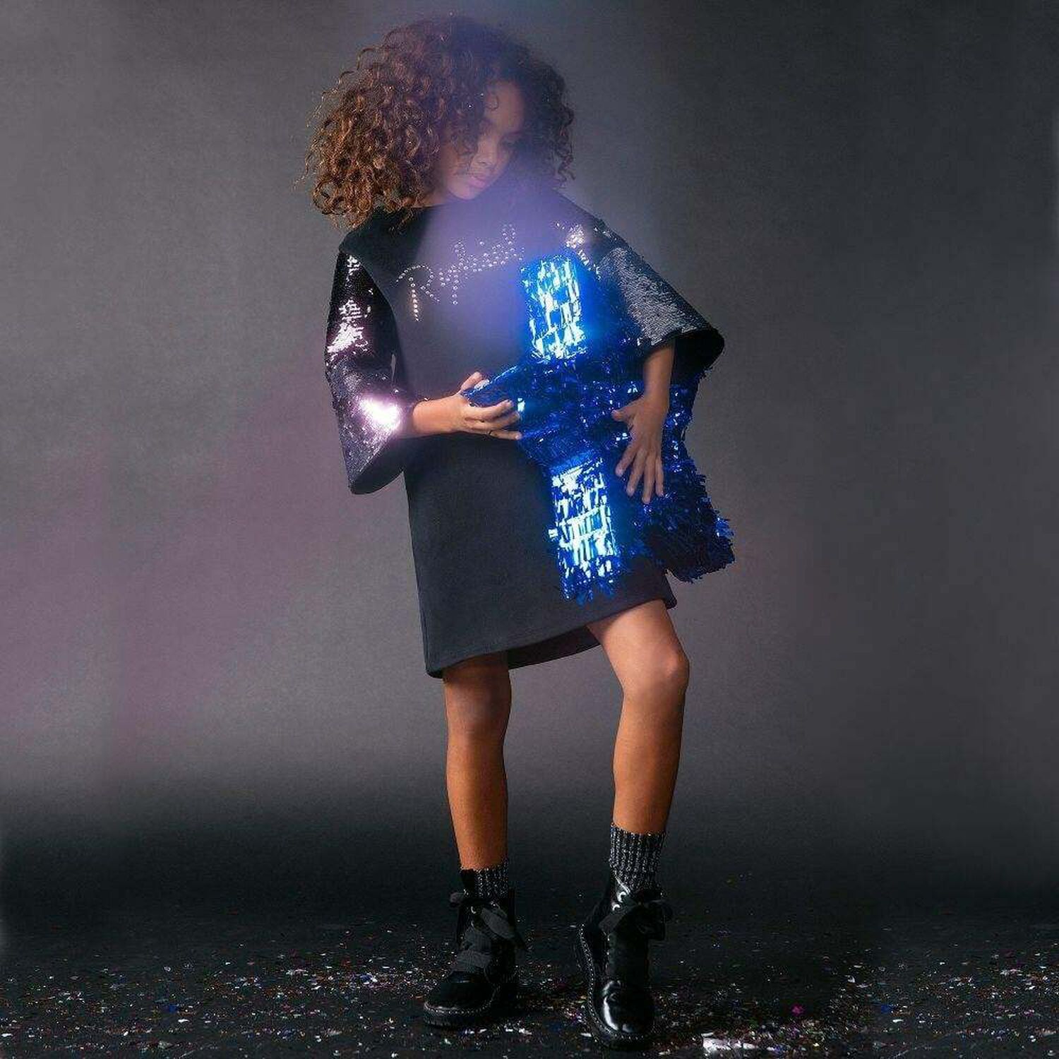 Girls Black Party Dress, 1, hi-res image number null