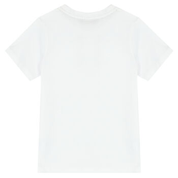 Boys White Horseshoe Logo T-Shirt