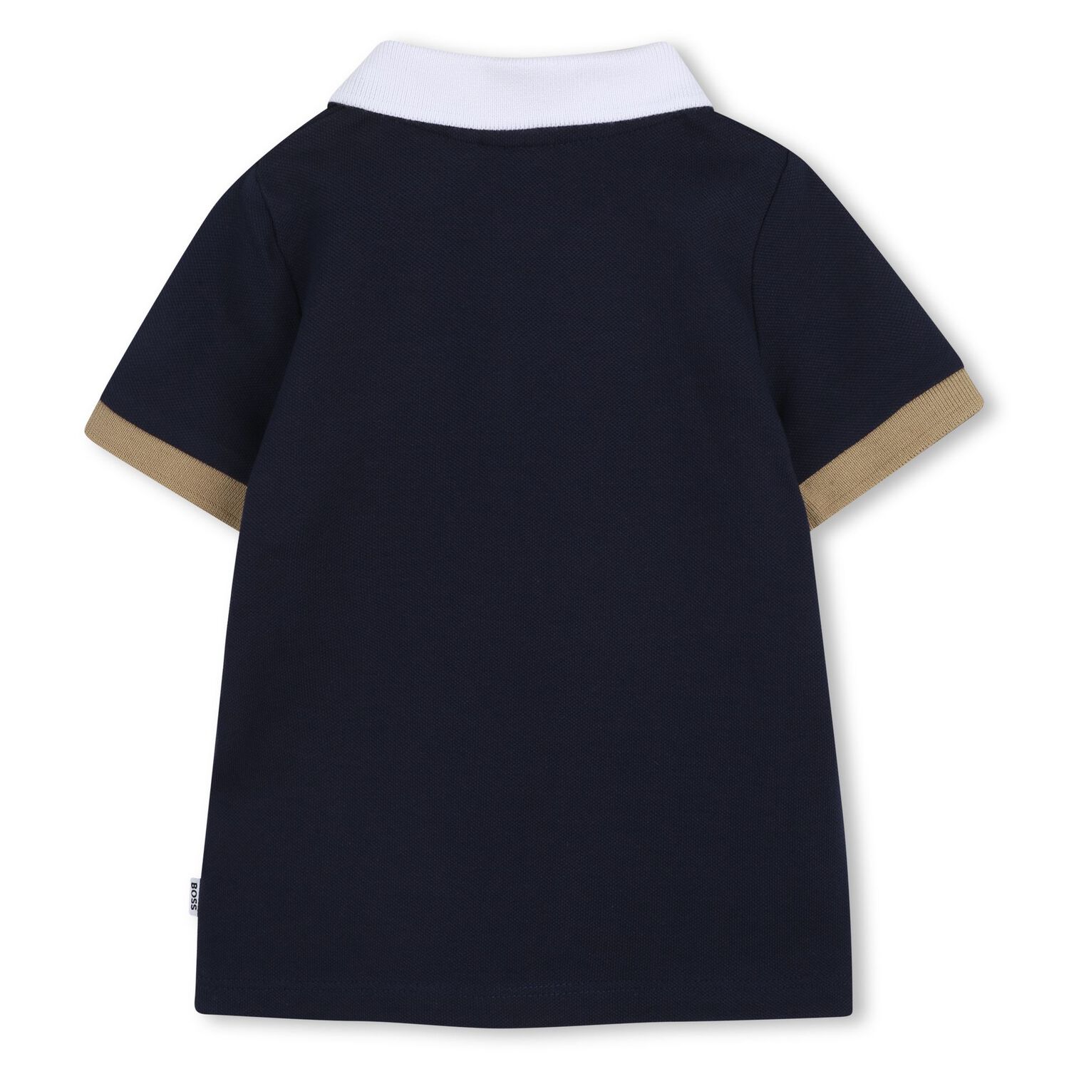 Younger Boys Navy Blue Logo Polo Shirt, 2, hi-res