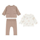 Baby Girls Beige & Ivory Tracksuit ( 3 Piece ), 1, hi-res