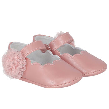Baby Girls Pink Flower Pre Walker Shoes