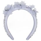 Girls Blue Flower Headband, 1, hi-res
