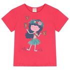 Girls Pink Dancing Lady T-Shirt, 1, hi-res