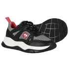 Girls Black & White Logo Trainers, 1, hi-res