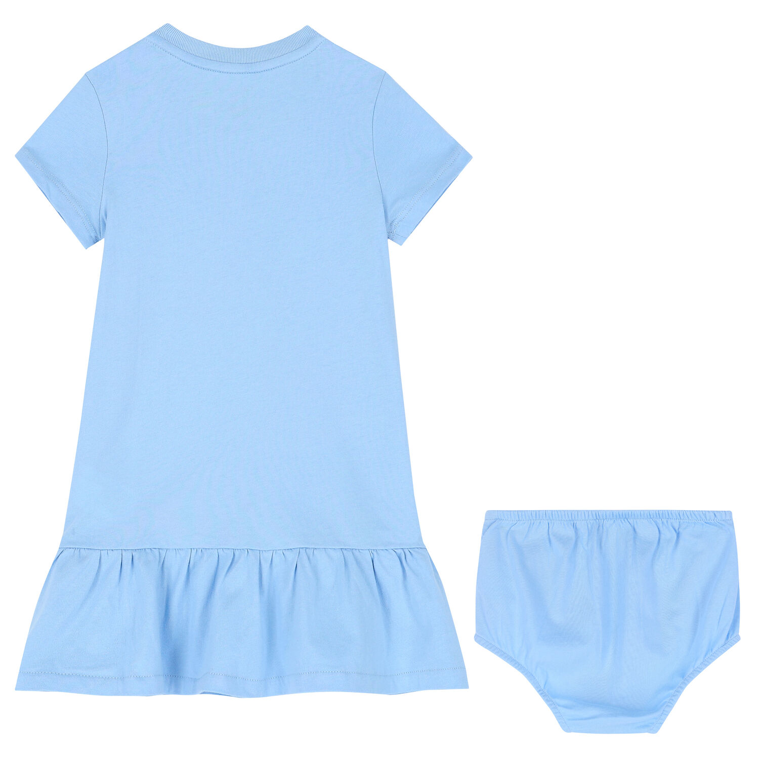 Baby Girls Blue Bear Logo Dress Set, 1, hi-res