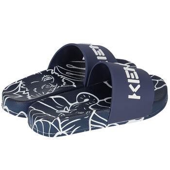 Boys Navy & White Logo Sliders