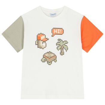 Boys Ivory Pixel T-Shirt 